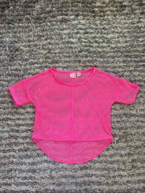 Puma Hot Pink Mesh Short Sleeve Tee Size S